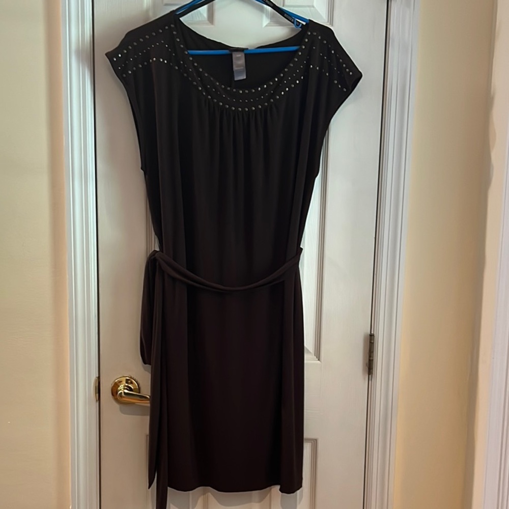 Bisou Bisou Brown Sheath Midi Dress